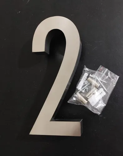 Miniatura 2 de Números de casa/letra de acero inoxidable de 8 pulgadas, grado 316 (UNS S31600), número de calle para exteriores, interiores, edificios