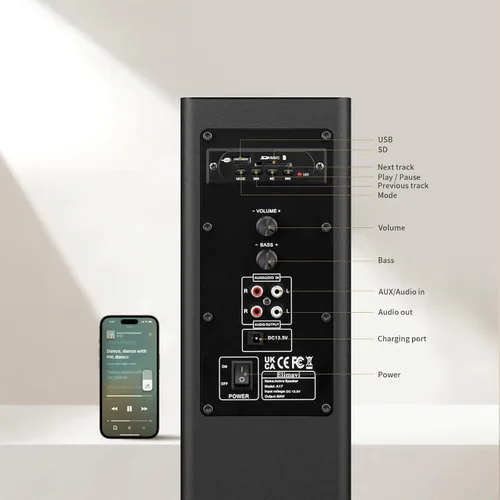 Miniatura 6 de Elimavi Barras de sonido para TV con subwoofer: sistema de sonido envolvente de graves profundos 2 en 1 desmontable 2.1, Bluetooth 5.3 y RCA