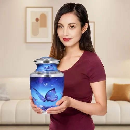 Miniatura 3 de M MEILINXU Urna para cenizas para adultos, hombre y mujer, urnas de cremación para cenizas humanas, hombre y mujer adultos, entierro, mariposas