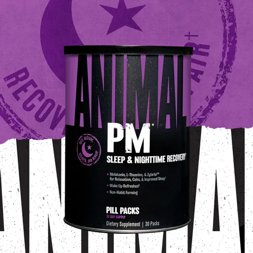 Miniatura 6 de Animal PM - Ayuda para dormir para adultos que no forma hábito, mejora la relajación y apoya el estado de ánimo con melatonina, L-teanina, Zylaria