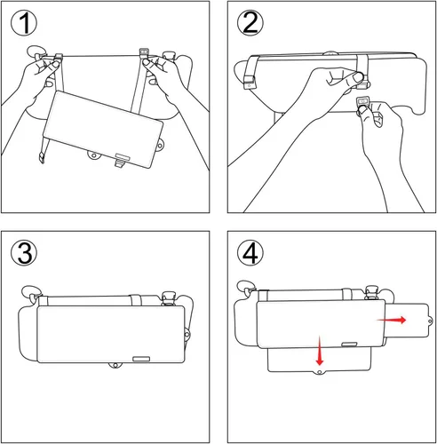 Miniatura 8 de Extensor de visera de automóvil, extensor de parasol para parabrisas y ventana lateral (negro)
