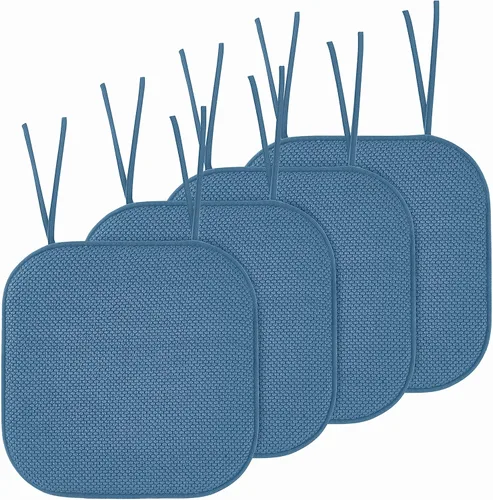 Miniatura 84 de Elegant Comfort Fundas de cojín para silla con lazos y parte trasera de goma antideslizante, espuma viscoelástica gruesa, almohadilla de cojín