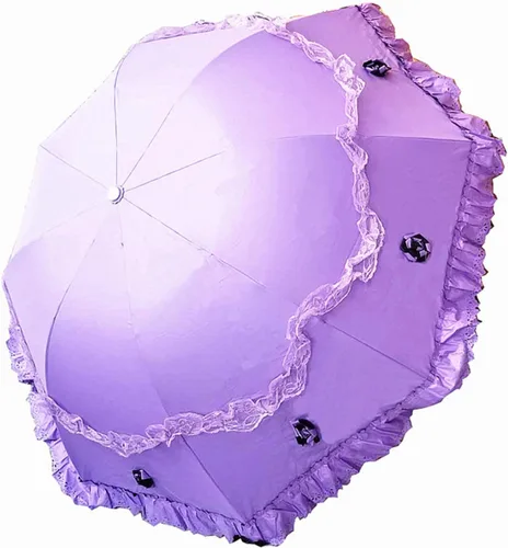 Miniatura 36 de Honeystore Paraguas plegable a prueba de rayos ultravioleta Princess Lace Parasol con cúpula anti-UV