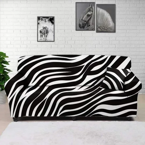 Miniatura 2 de GOSTONG Fundas de sofá con estampado de piel de cebra, funda elástica para sofá, protector de muebles, fundas de sofá para sala de estar, decoración