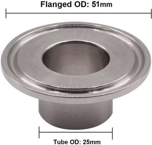 Miniatura 7 de DERNORD Abrazadera triple de acero inoxidable (abrazadera de Trí-Trébol) + 2 piezas de virola de soldadura de tubería sanitaria SUS304 + junta FKM