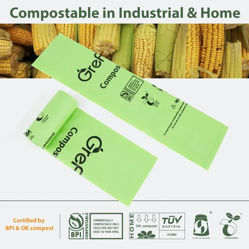 Miniatura 4 de Bolsas compostables, bolsas de basura de más de 13 galones de alto, bolsas de basura compostables para césped y hojas para patio, compatible