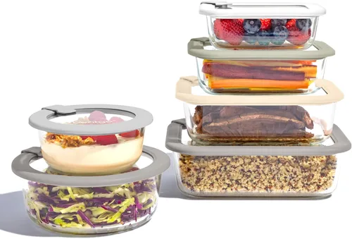 Miniatura 8 de Bentgo Signature Recipientes de vidrio a prueba de fugas para almacenamiento de alimentos - Juego de 12 piezas, recipientes sin plástico de 1