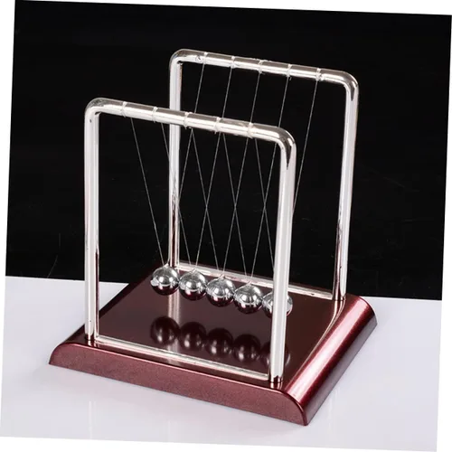 Miniatura 8 de TOYANDONA Bola grande de péndulo Newton con base cuadrada de metal con movimiento perpetuo para decoración de oficina en casa y regalo educativo