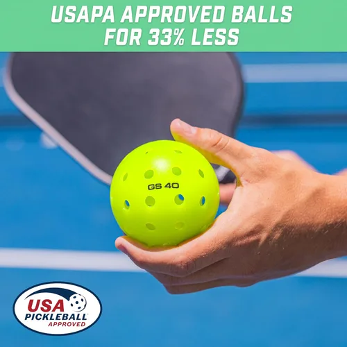 Miniatura 2 de GoSports GS 40 Pelotas de Pickleball - Paquete de 4, 12 o 36 pelotas de Pickleball reguladas aprobadas por USAPA Paquete de 12 - Verde neón