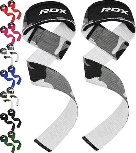 Miniatura 11 de RDX - Correas de elevación para levantamiento de pesas – Correa de muñeca de gimnasio resistente 100% algodón con acolchado de neopreno de 5 mm