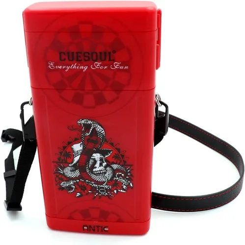 Miniatura 11 de CUESOUL ANTIE - Estuche rígido para dardos, contiene 6 dardos de punta de acero/punta suave y puntas adicionales, ejes y vuelos, uso duradero Negro