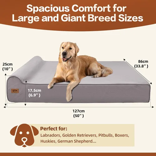 Miniatura 2 de Sytopia XXL 35D Cama de espuma viscoelástica para perros, sofá ortopédico extra grande de 7 pulgadas de grosor para perros mayores de 100 libras
