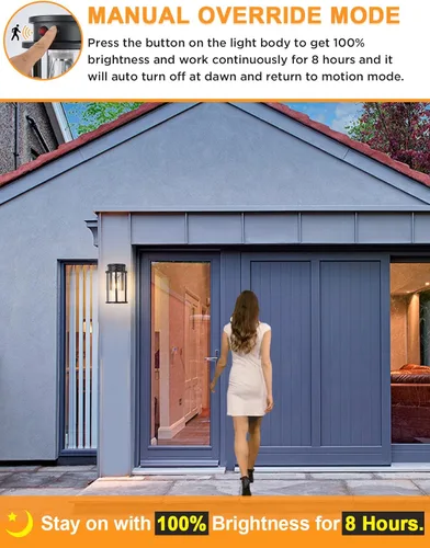 Miniatura 4 de Lámpara solar de pared para exteriores, sensor de movimiento, lámpara de pared exterior del anochecer al amanecer, accesorios de iluminación