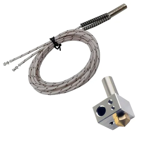 MK10 Hotend Kit y calentador de cartucho de cerámica de 24 V 50 W para impresora 3D extrusora accesorios mejorados