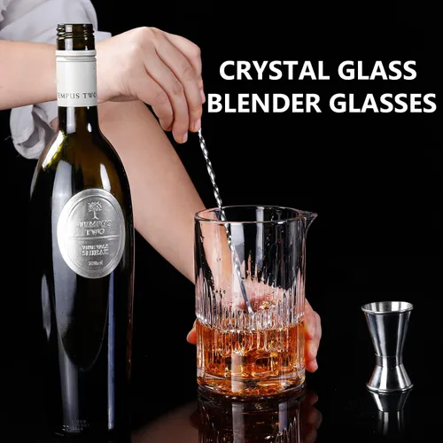 Miniatura 4 de 2 vasos de cóctel grabados con cristal de cristal, agitación de bebidas de 24 onzas, parte inferior gruesa y pesada, vasos mezcladores profesionales