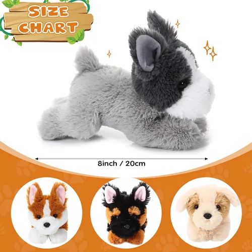 Miniatura 2 de Paquete de 4 Peluches de Perro de 8 Pulgadas Juguetes de Peluche de Animales Perro Suave Almohada de Juguete de Peluche Perro Conjunto de Cachorro
