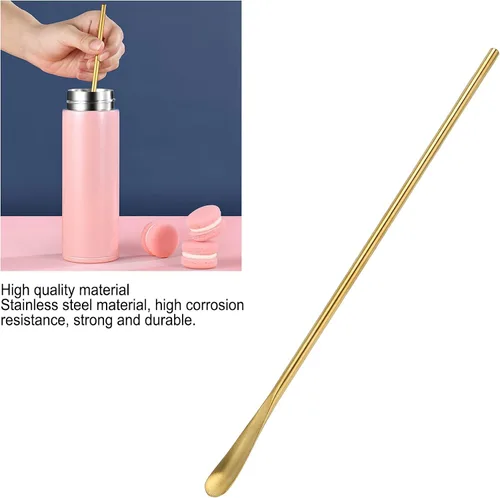 Miniatura 2 de Cuchara de bar agitadores de cóctel para bebidas, cuchara mezcladora de acero inoxidable de 10.2 pulgadas, mango largo, cuchara pequeña para café