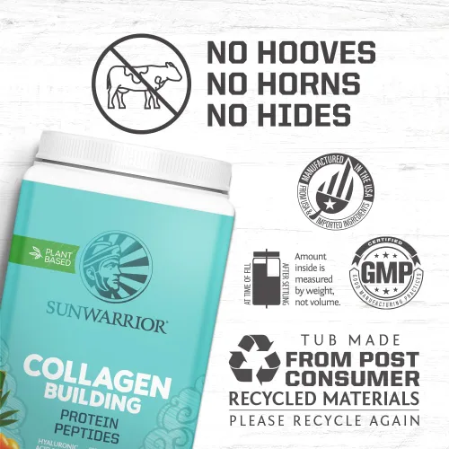 Miniatura 3 de Sunwarrior Polvo de construcción de péptidos de colágeno Colágeno vegano para mujeres en polvo de proteína a base de plantas Ácido hialurónico
