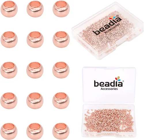 Miniatura 18 de BEADIA - Hebilla de línea de pesca cilíndrica chapada en oro de 14 quilates, tapas de extremo de 3.2 mm, 30 piezas para hacer joyas