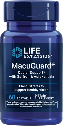 Life Extension MacuGuard - Soporte ocular con azafrán y astaxantina, suplemento de salud ocular para una visión saludable, con luteína, zeaxantina,