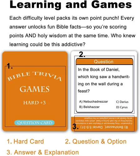 Miniatura 3 de Juegos de mesa de trivia bíblica Docdeer con cartas para adultos y familia, gran regalo cristiano para el estudio bíblico