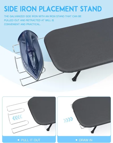 Miniatura 4 de BiJun Ompact - Tabla de planchar pequeña, plegable, portátil, con soporte para planchar, juego para dormitorios, casas rodantes, apartamentos