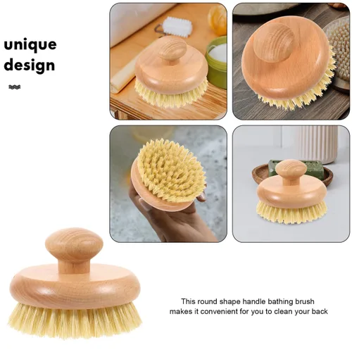 Miniatura 6 de Cepillo de ducha con mango para la espalda, exfoliante corporal de madera, cepillo de ducha de baño para cepillado húmedo o seco