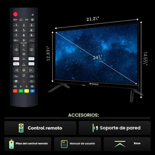 Miniatura 9 de SANSUI 24 pulgadas 768P DLED Smart WebOS TV Televisión pequeña con Chromecast incorporado WebOS hub compatible con HomeKit Compatible