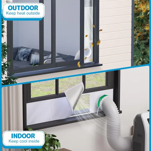 Miniatura 8 de Air Jade Kit de ventana de aire acondicionado portátil, kit de sellado de ventana aislado con ventilación de malla, kit de ventilación de CA