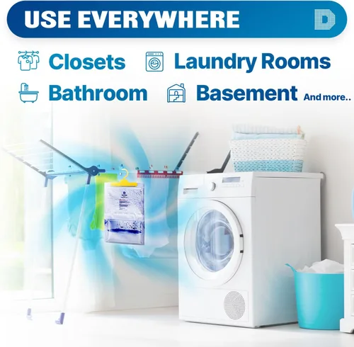 Miniatura 4 de Dry & Dry Deshumidificadores absorbentes de humedad prémium para el hogar, sótano, dormitorio, pequeños deshumidificadores – absorbentes de humedad