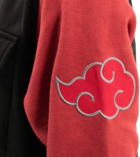 Miniatura 3 de Ripple Junction Naruto Shippuden Men's Authentic Full Zip Hooded Sweatshirt wChest Pockets Black Red Officially Licensed