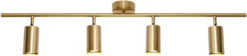 KCO Iluminación de 4 luces empotradas de montaje empotrado Accesorios de iluminación modernas de pista de cocina Luces de techo de latón dorado Foco