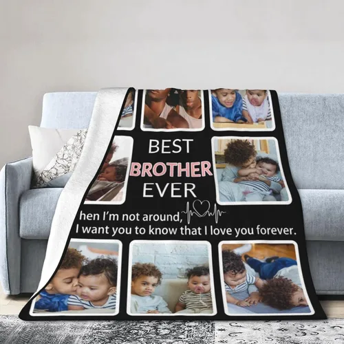 Miniatura 31 de Manta personalizada con collage de fotos, para hermana, amiga, madre, padre, familia, mascotas, parejas, en Navidad, cumpleaños, aniversario, regalo