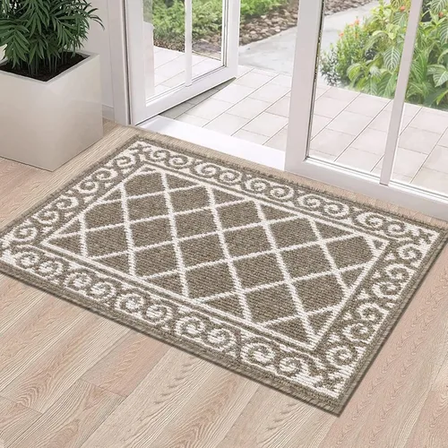 HEBE Alfombra para Puerta Interior 20''x32'' Alfombras de Bienvenida Antideslizantes para Puerta Principal Alfombras Lavables para Zapatos Atrapa