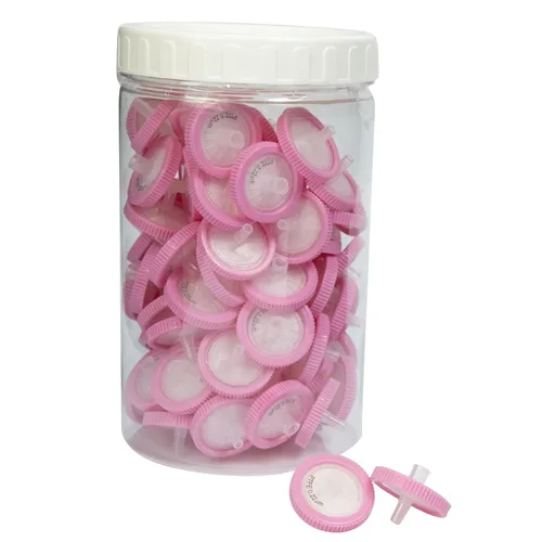 Miniatura 6 de 100 filtros de jeringa, filtración hidrofóbica de PTFE, 0,22 um micrones, tamaño de poro, 0.512 in, diámetro de membrana, disco de membrana de PTFE
