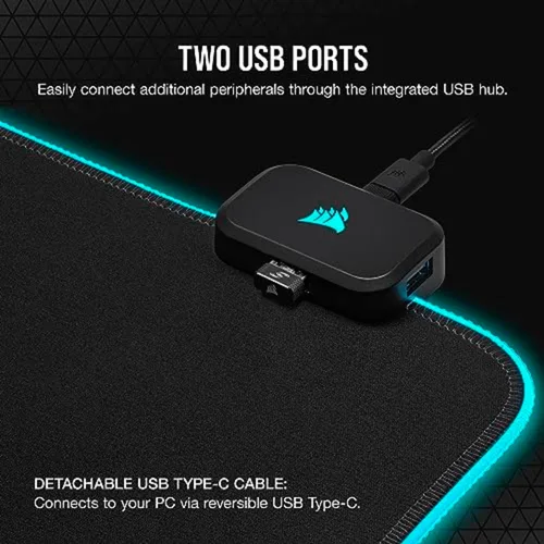 Miniatura 5 de Corsair MM700 RGB Extended 3XL Alfombrilla de ratón de tela para juegos/Alfombrilla de escritorio - Superficie de tela masiva de 1,220mm x 610mm