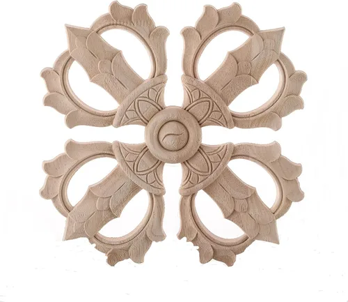 Miniatura 13 de Aplique de esquina tallada en madera para muebles del hogar, puerta, gabinete, decoración sin pintar, muebles tallados apliques onlays