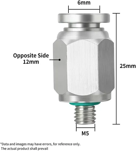Miniatura 2 de NEUMÁTICO 304 - Accesorio recto macho de acero inoxidable para tubo de 6mm de diámetro exterior x rosca M5 de conexión rápida (paquete de 2)