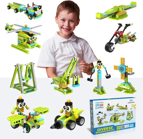 makerzoid Kit de robot de construcción, más de 370 bloques de construcción educativos, más de 100 modelos, juguete de robot STEM para niños a partir