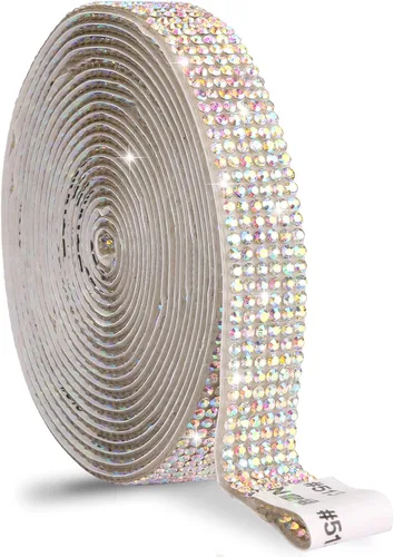 Miniatura 16 de Cinta de cristal autoadhesiva, calcomanías de diamantes de imitación para envoltura de regalos, manualidades, proyectos de decoración, bodas