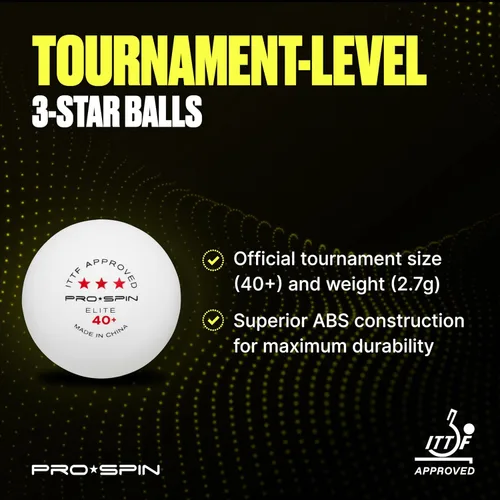 Miniatura 4 de PRO-SPIN Ping Pong Balls – 3-Star ITTF-Approved Premium Table Tennis Balls High-Performance 40+ ABS Professional Quality for Indoor & Outdoor