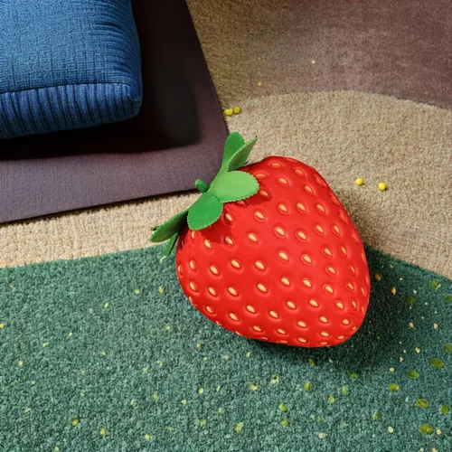 Miniatura 7 de Kisangel - Almohada rellena de fresas de 13.77 x 12.59 x 7.48 pulgadas, cojín de felpa suave para sofá, silla, dormitorio de niños, regalo decorativo
