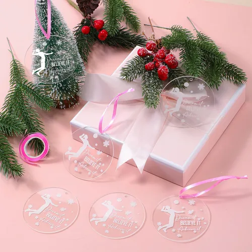 Miniatura 5 de 18 PIEZAS Adorno de Navidad de Voleibol Redondo de Acrílico Adorno Colgante de Jugador de Voleibol Adorno de Árbol de Navidad de Voleibol ¡Créelo!