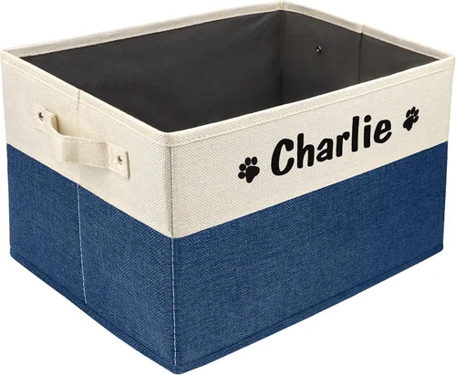 Miniatura 29 de PET ARTIST - Cesta plegable de almacenamiento de juguetes con nombre personalizado de la mascota - Organizador de caja rectangular para juguetes