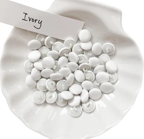 PEPPERLONELY Juego de 50 botones de tela satinada de 1/2 pulgada con vástago y ojal para novia, vestido de novia, blusa de satén, baile de