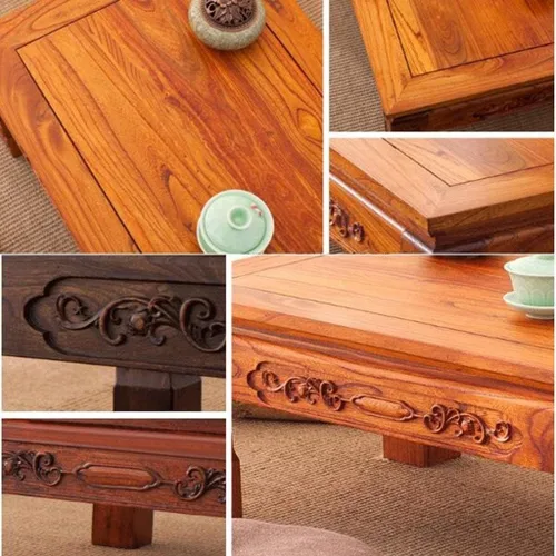 Miniatura 2 de Mesa de Centro Mesa de centro de haya, sofá antiguo, mesa auxiliar cuadrada pequeña, ventana de tatami, mesa de té, sala de estar, balcón