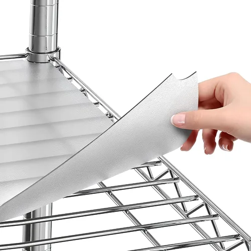 Miniatura 9 de Sterling Shelf Liners para sistema de estante de alambre: juego de 5 en grafito: 12 x 22 pulgadas: esteras de plástico para estanterías de alambre