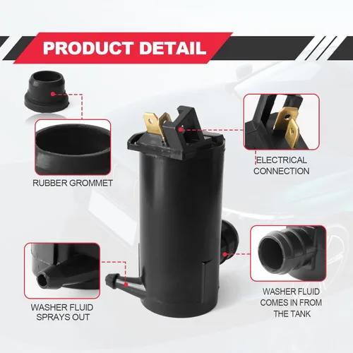 Miniatura 3 de Bomba de lavado de parabrisas, compatible con Acura Honda Suzuki, reemplaza al OEM: 38512SC4673, 38512SC4672, 38512SDAA01, Delco 8-6721, Bomba