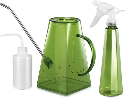 Miniatura 9 de Goowin - Regadera para plantas de interior, boquilla larga, regadera pequeña de 47 oz para interior con botella de espray adicional de 16 oz y Azul