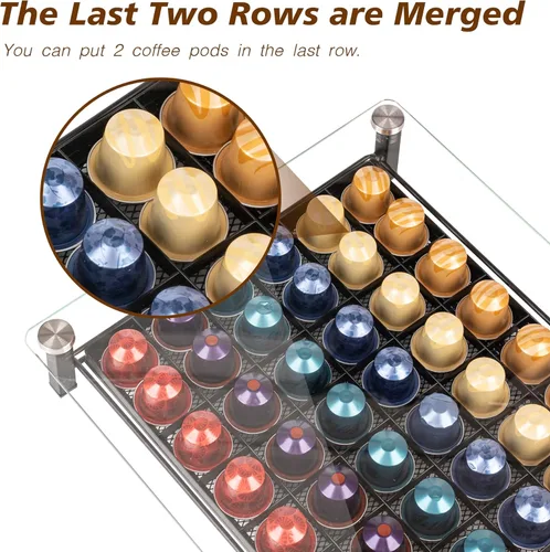 Miniatura 5 de RECAPS Soporte para cápsulas de café de almacenamiento de cápsulas pequeñas compatible con Nespresso Original Line Coffee Pods Organizador de cocina
